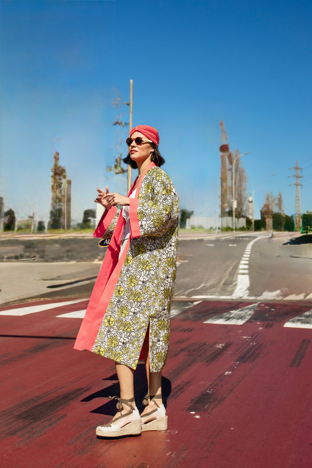 Kimono Floral en Jacquard